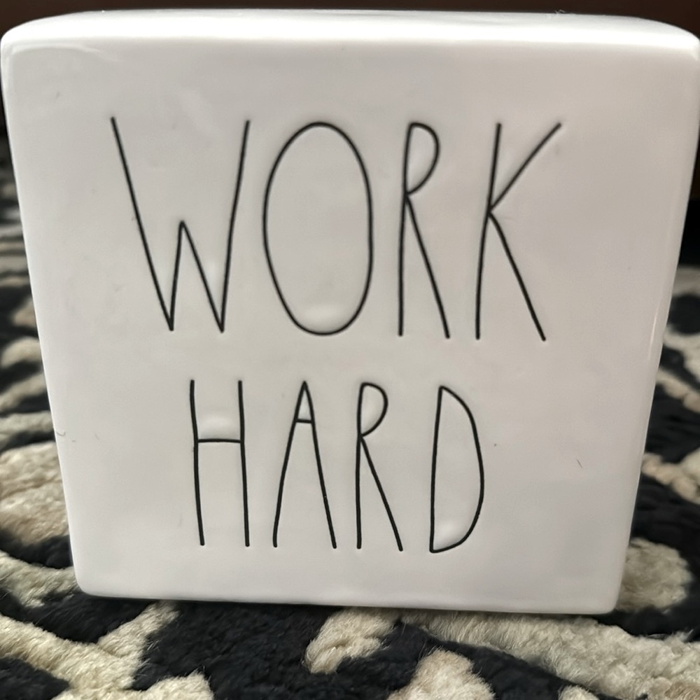 Rae Dunn Work Hard, Be Brave Motivational Plaque